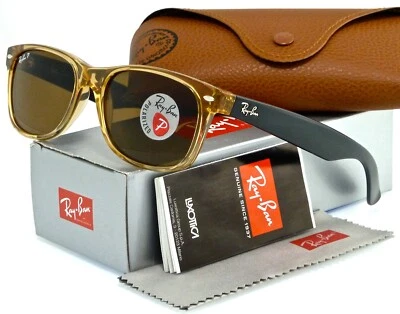 Ray-Ban Nuevo Wayfarer Miel/Negro L Polar Marrón Clásico G-15 RB2132 945/57 55mm Foto 1 de 3