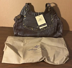 Borsa/borsa/borsa Patricia Nash marrone cioccolato pelle italiana Ergo borchiata - Foto 1 di 13