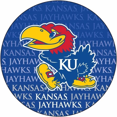 KANSAS 4" REPEAT DESIGN MANGET-KANSAS JAYHAWKS CAR MAGNET-NEW FOR 2016! Cover