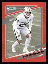 2021 Donruss Johnathan Abram #89 Press Proof Red Las Vegas Raiders