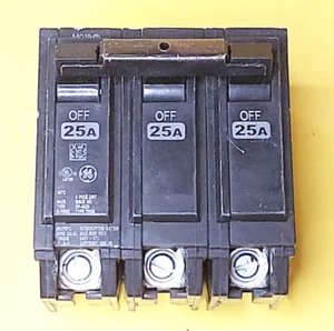 ⚡ GENERAL ELECTRIC GE THQB32025 3POLE 240V THQB 25AMP BOLT-ON CIRCUIT BREAKER⚡ - Picture 1 of 8