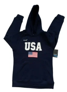 Mitre Proflow Boys USA Hoodie Size M(10-12) Navy Pullover Sweater  - Picture 1 of 4