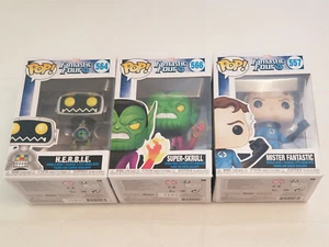 Lot of 3 Funko POP! Fantastic Four, H.E.R.B.I.E. Super-Skrull & Mister Fantastic - Picture 1 of 2