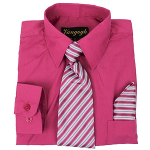 Boys Dress Shirts V2000 with Matching Tie and Hanky New Colors Vangogh 2T to 20 - Picture 1 of 10