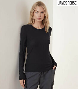 JAMES PERSE CREW NECK LONG SLEEVE BLACK T-SHIRT. NWT $100. 0 (XS), 1 (S)