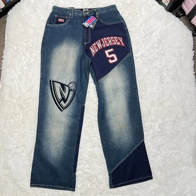 JEANS VINTAGE UNK DENIM NBA NEW JERSEY NETS JASON KID 5 TALLA 36 Foto 1 de 4