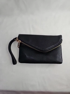 Urban Expressions Vegano Plegable Negro Bolso sin asas Cartera Cremallera 7x8" Abierto Usado en Excelente Condición Foto 1 de 4