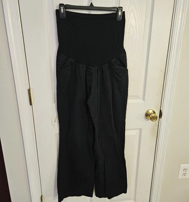 Motherhood Maternity Black Pants Over the Belly Wide Leg Size L - Image 1 of 3