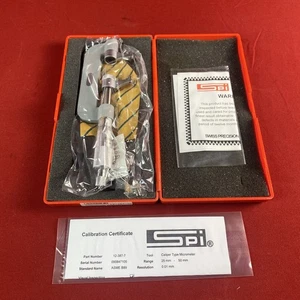 SPI (12-387-7C) 25-50mm Caliper Style Micrometer 0.01mm W/Certificate - New! - Picture 1 of 12