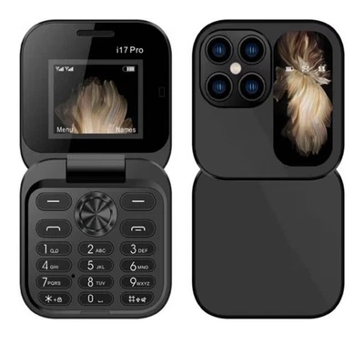 Mini Telefono i17 Pro Flip – Dual SIM, Bluetooth, Compatto, Idea Regalo - Immagine 1 di 4