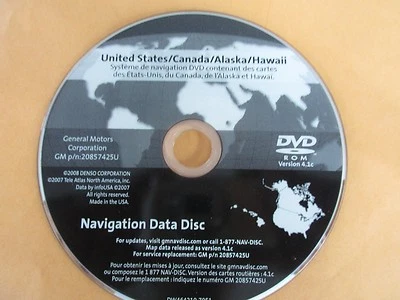 2007 2008 2009 2010 GMC CADILLAC CHEVROLET NAVIGATION DVD 20857425U VER 4.1C OEM - Image 1 of 4