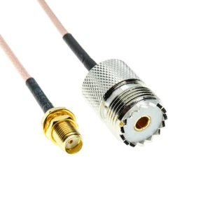 UHF SO239 żeński na żeński SMA zestaw koncentryczny zworka RF pigtail koncentryczny kabel RG316 - Zdjęcie 1 z 6