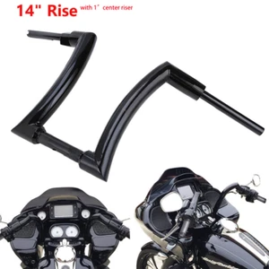 Manillar colgante negro mono 14"" para Harley Softail Slim Sportster Dyna FL - Imagen 1 de 18