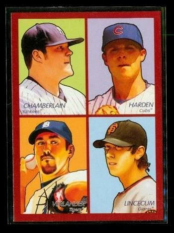 2009 UD 4 IN 1 GOUDY Baseball Card #35 - 60 CHAMBERLAIN HARDEN VERLANDER LINECUM - Image 1 of 2