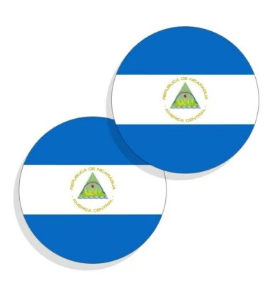 WRAPPED IN INK Nicaragua Flag Stickers Flag Decals Vinyl Stickers Round Set of 4