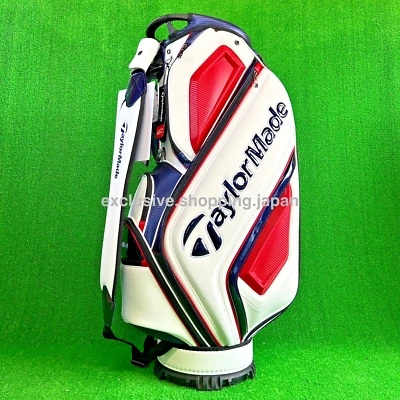 TaylorMade Golf Auth-tech Cart Bag 9 x 47in 4-way 2025 Model White / Navy / Red  - Image 1 of 4