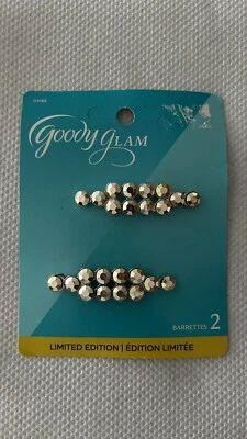 Dos clips de pasadores de pelo Goody Glam plateados con estrás 03088 edición limitada. 2011 Foto 1 de 2