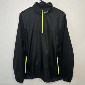 Nike Golf 1/4 Zip Windbreaker Jacket Men Size S Small Black Neon Green Pullover - Picture 1 of 8