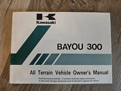Nuevo de Lote Antiguo O/M 1997 Kawasaki KLF300-B10 Bayou 300 ATV Manual del Propietario P/N 99920-1790-01 Foto 1 de 4