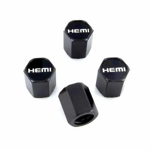 Dodge Hemi Logo Tire Stem Valve Caps (Black) - Picture 1 of 2