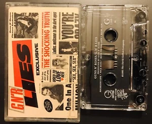 VINTAGE Guns N' Roses Lies Cassette tape Geffen USA Metal Rock Axl Slash - Picture 1 of 6