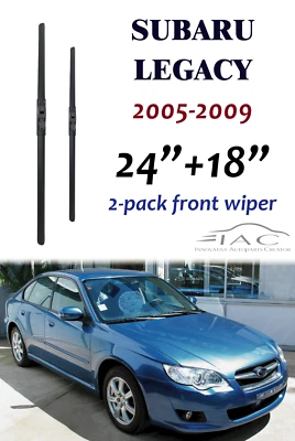 Paquete de 2 limpiaparabrisas delantero de 24"+18" para Subaru Legacy 2005-2009 Foto 1 de 2