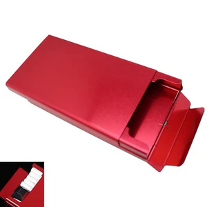 Portable Aluminum Cigarette Tobacco Case Red 20 PCS Slender Cigarettes 4.2x 2.3" - Picture 1 of 13