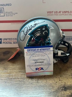 MINI CASCO FIRMADO POR CHRIS WEINKE RIDDELL CAROLINA PANTHERS PSA AN15042 Foto 1 de 3