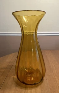 Vintage Blenko Glass Amber Floor Vase 6632 by Joel Myers Hand Blown 16.25" MCM - Picture 1 of 5