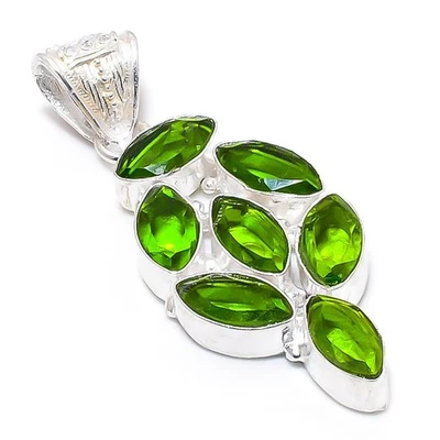 Peridot Pendant,925 Sterling Silver Handmade Gemstone Marquise Pendant '' - Image 1 of 2