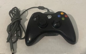 Microsoft Xbox 360 Schwarz Wireless Controller mit USB Kabel für Kabelverbindung - Bild 1 von 3