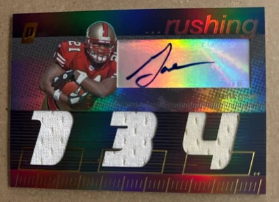 2006 TOPPS PARADIGM CAREER HIGHS TRIPLE JERSEY GOLD FRANK GORE AUTO #’D 7/25 - Image 1 of 2