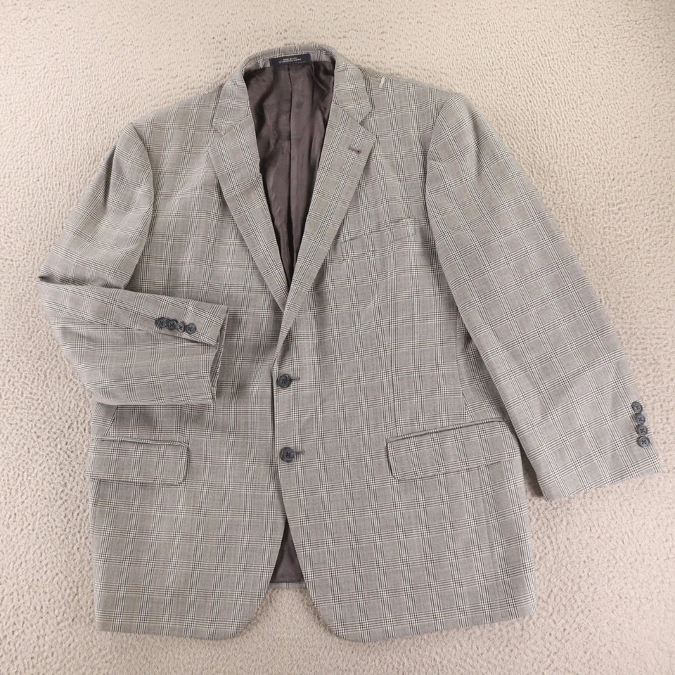 Chaqueta Joseph Abboud XL 46R Azul Príncipe de Gales Cuadros Glen 100% Lana Blazer EE. UU. Foto 1 de 4