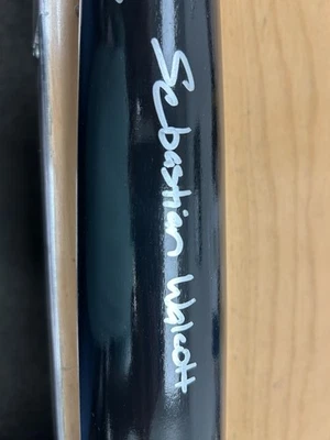 Sebastian Walcott Signed Bat Texas Rangers Top Prospect Beckett Certified - Image 1 of 3