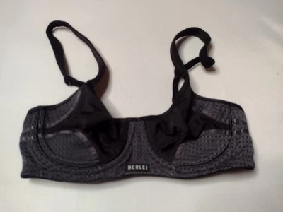 Sujetador deportivo Berlei cobertura completa soporte alto 34A gris con aros yoga activo T Foto 1 de 2