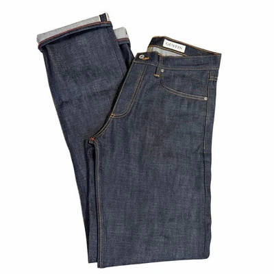 Pantalones de mezclilla Gustin con ribete de pierna recta lavado oscuro talla 32 excelentes nuevos sin etiquetas Foto 1 de 4