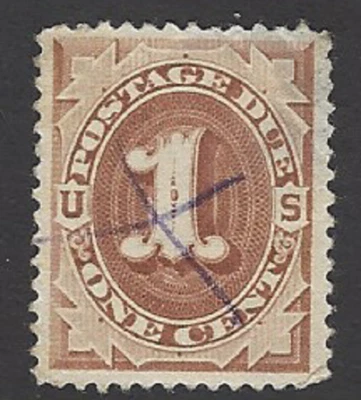Scott# J15 1c POSTAGE DUE with Pen Cancel P.12 1884 - (A-1) thin spot - Image 1 of 2