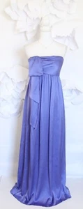 VERA WANG Strapless Long Maxi Evening Dress Prom Gown 4|S Pleated Silk Purple - Picture 1 of 11