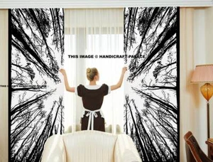 Indian Mandala Ombre Window Curtains Cotton Drape Balcony Room Decor Curtain Set - Picture 1 of 32