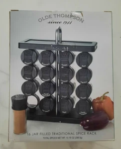 Olde Thompson 20 Glas Gewürzregal Akazienholz drehbares Karussellgestell - Bild 1 von 3