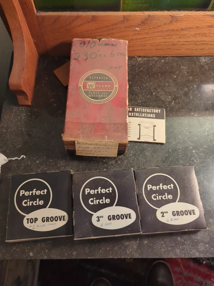 Juego de anillos de pistón 1962-1973 Willys Kaiser JEEP Tornado 230 M715 juego de 5 pistones .010 Foto 1 de 4