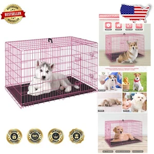 Portable 24-Inch Dog Crate with Easy-Clean Leak-Proof Tray - Perfect for Travel - Picture 1 of 9