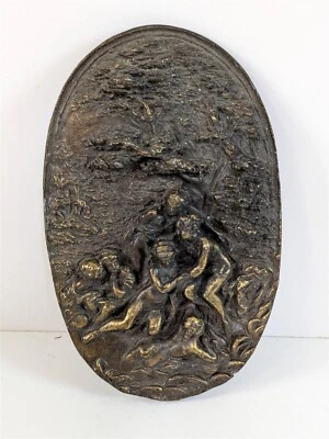 Bergamot Art Nouveau Nudes in the Woods Brass Belt Buckle 100mm B-180 205g - Image 1 of 4