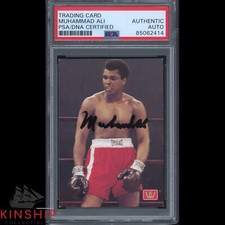 Muhammad Ali signed 1991 AW Trading Card PSA DNA Slabbed Boxing Bold Auto C2038