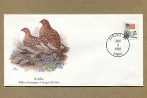 USA Don Balke’s BIRDS & FLOWERS, Alaska. 1985 FDC - Picture 1 of 2