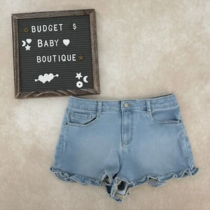 JANIE AND JACK Ruffle Hem Denim Jean Shorts Size 14 - Picture 1 of 3