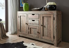 NATURE GREY #86 Credenza in legno di sheesham - oliato / grigio 130x45x85