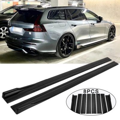 Alerón de extensión de faldón lateral negro de 86,6"" labio del panel basculante para Volvo V60 V70 V90 Foto 1 de 4