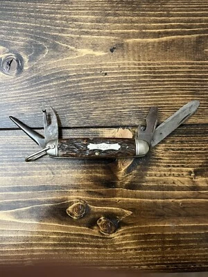 Vintage Challenge Cutlery Company Scout Knife-Jigged Bone Bridgeport Conn U.S.A. - Image 1 of 4