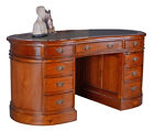 English Kidney desk Regency desk mahogany wood nine drawers leathern plate new